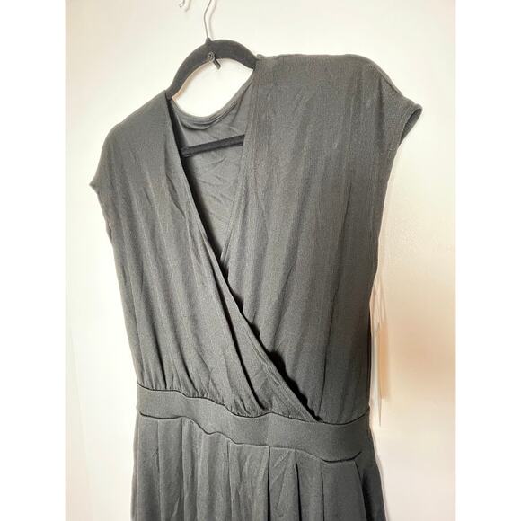 Halara V Neck Short Sleeve Side Pocket Wide Leg Flowy Waffle Casual Jumpsuit NWT - Picture 3 of 16